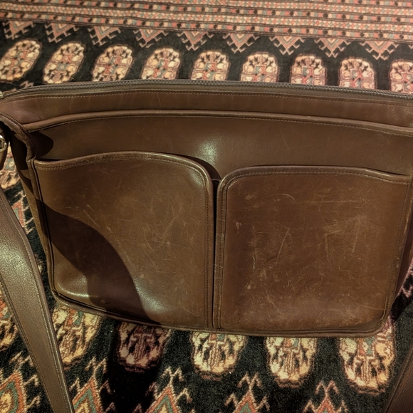 Coach Rich Brown Leather Men's Messenger Bag - Picture 1 of 7